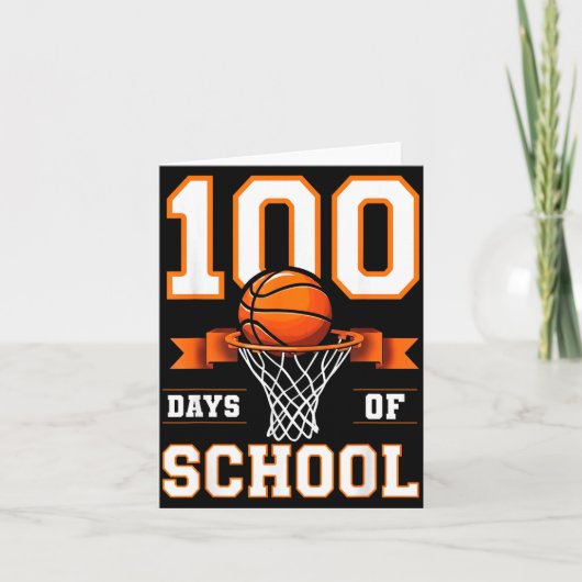 100th Day Of School Basketball Kids 100 Days Of Sc Karte (Vorderseite)