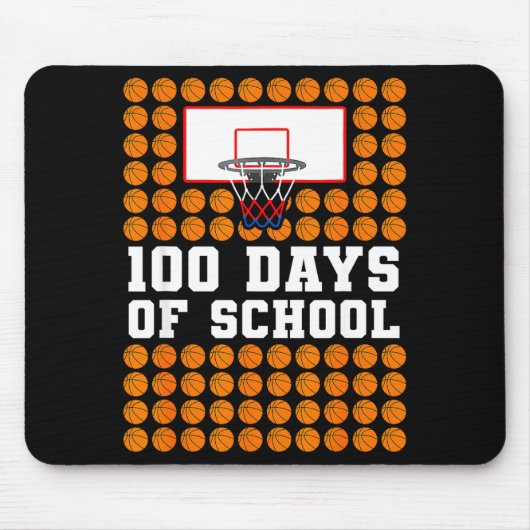 100th Day Of School Basketball Kids 100 Days Of Sc Mousepad (Vorne)