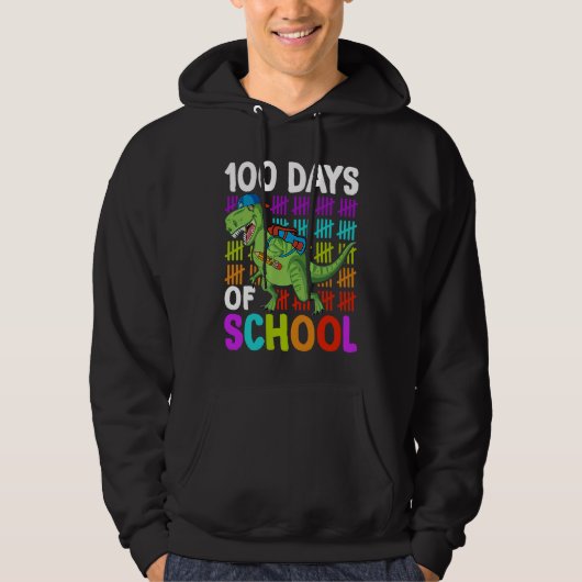 100th Day of School Boys Kids Dino 100 Days Dinosa Hoodie (Vorderseite)