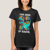 100th Day Of School Boys Kids Dino 100 Days Dinosa T-Shirt (Vorderseite)