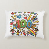 100th Day of School Colorful Celebration Design – Dekokissen (Rückseite)
