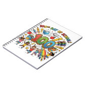 100th Day of School Colorful Celebration Design –  Notizblock (Linke Seite)