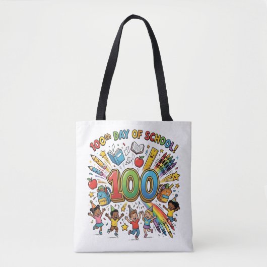 100th Day of School Colorful Celebration Design –  Tasche (Vorderseite)