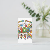 100th Day of School Colorful Celebration Design –  Visitenkarte (Stehend Vorderseite)