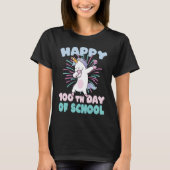 100th Day of School dabbing Unicorn T-Shirt (Vorderseite)