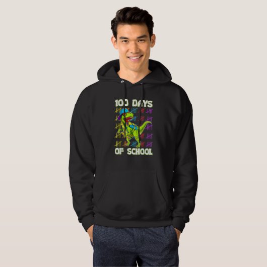 100th Day Of School Dino Kids Happy 100 Days Dinos Hoodie (Vorne ganz)