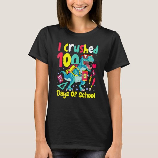 100th Day Of School Dino Kids Happy 100 Days Dinos T-Shirt (Vorderseite)