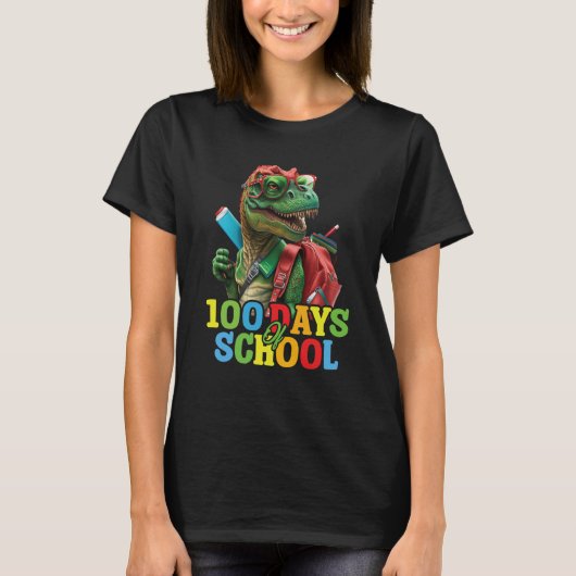 100th Day Of School Dino Kids Happy 100 Days Dinos T-Shirt (Vorderseite)