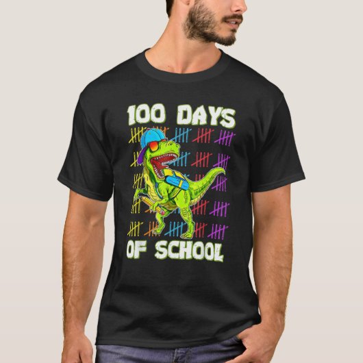 100th Day Of School Dino Kids Happy 100 Days Dinos T-Shirt (Vorderseite)