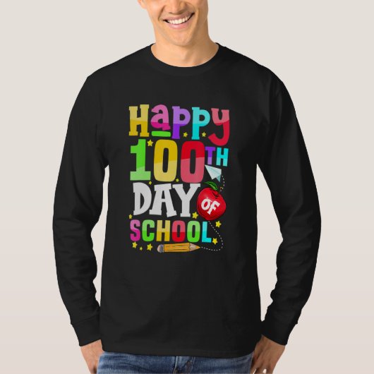 100th Day Of School For Teachers Kids Happy 100 D T-Shirt (Vorderseite)