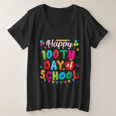 100th Day of School For Teachers Kids Happy 100 Da Große Größe T-Shirt (Design vorne)