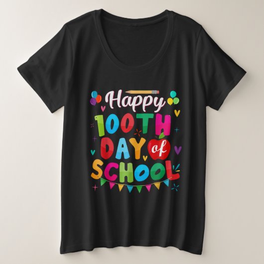 100th Day of School For Teachers Kids Happy 100 Da Große Größe T-Shirt (Design vorne)