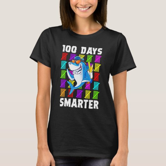 100th Day Of School For Toddlers Kid Shark T-Shirt (Vorderseite)
