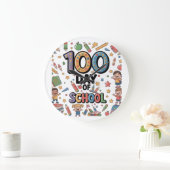 100th Day of School Fun T-Shirt | Colorful Kids &  Große Wanduhr (Zuhause)
