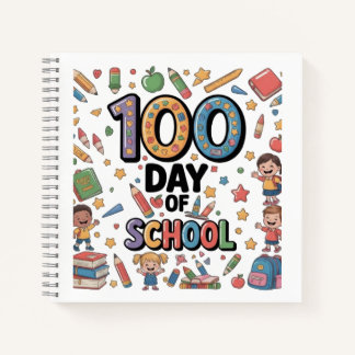 100th Day of School Fun T-Shirt | Colorful Kids &  Notizblock