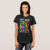 100th Day of School Get Your Cray On Funny Teacher T-Shirt (Vorne ganz)
