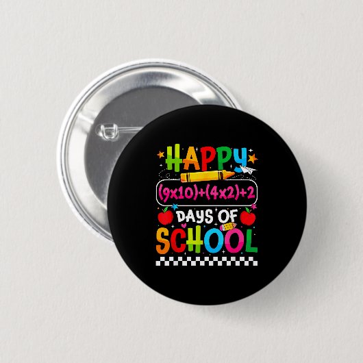 100th Day Of School Happy 100 Days Math Equation T Button (Vorne & Hinten)