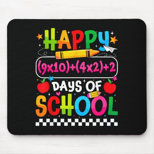 100th Day Of School Happy 100 Days Math Equation T Mousepad (Vorne)
