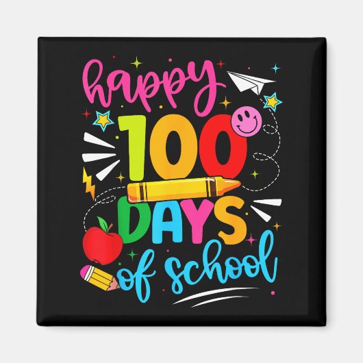 100th Day Of School Happy 100 Days Teachers Boy Gi Magnet (Vorne)