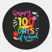 100th Day Of School Happy 100 Days Teachers Boy Gi Runder Aufkleber (Vorderseite)