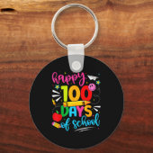 100th Day Of School Happy 100 Days Teachers Boy Gi Schlüsselanhänger (Vorderseite)