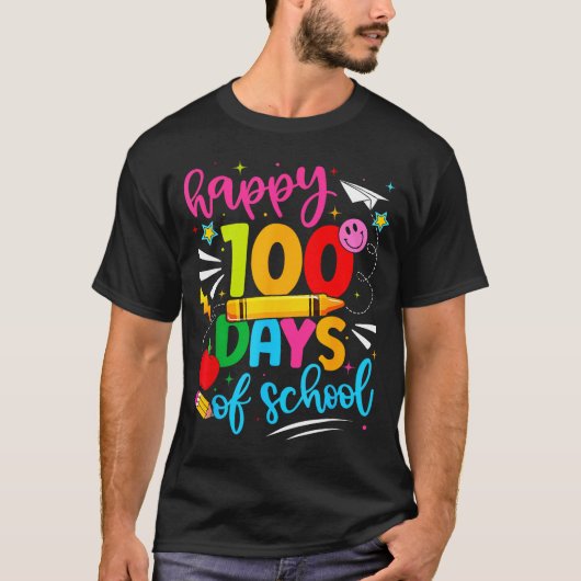 100th Day Of School Happy 100 Days Teachers Boy Gi T-Shirt (Vorderseite)