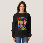100th Day Of School Hearts Stripes Teacher And Stu Sweatshirt (Vorne ganz)