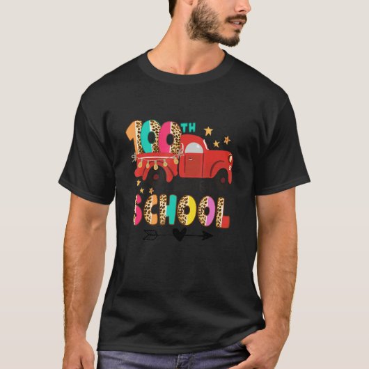 100th Day of School Leopard Teachers Kids 100 Days T-Shirt (Vorderseite)