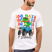 100th Day of School Monster Truck Dinosaur Fun T-Shirt (Vorderseite)