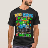 100th Day of School Monster Truck Dinosaur Fun T-Shirt (Vorderseite)