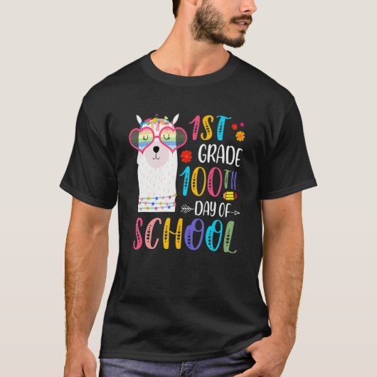 100th Day Of School No Prob Llama 100 Days Of 1st T-Shirt (Vorderseite)