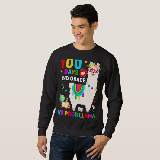 100th Day Of School No Prob Llama 100 Days Of 2nd Sweatshirt (Vorne ganz)