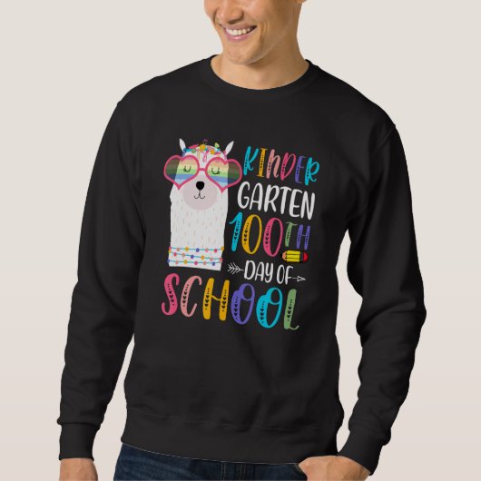 100th day of School No Prob Llama 100 Days Of Kind Sweatshirt (Vorderseite)