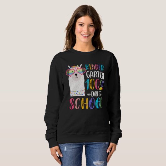 100th day of School No Prob Llama 100 Days Of Kind Sweatshirt (Vorne ganz)