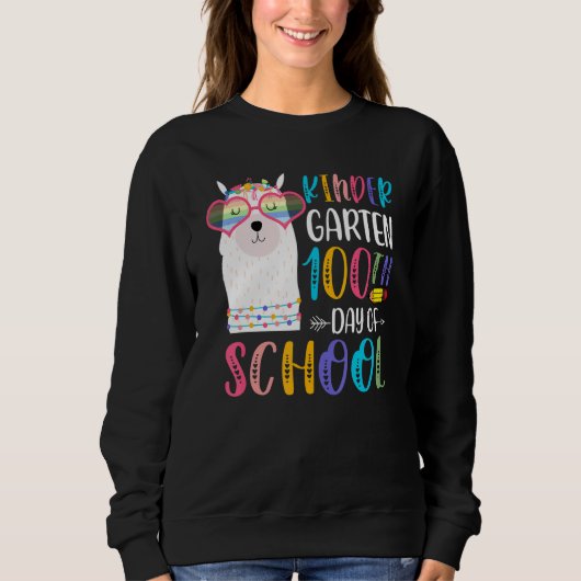 100th day of School No Prob Llama 100 Days Of Kind Sweatshirt (Vorderseite)