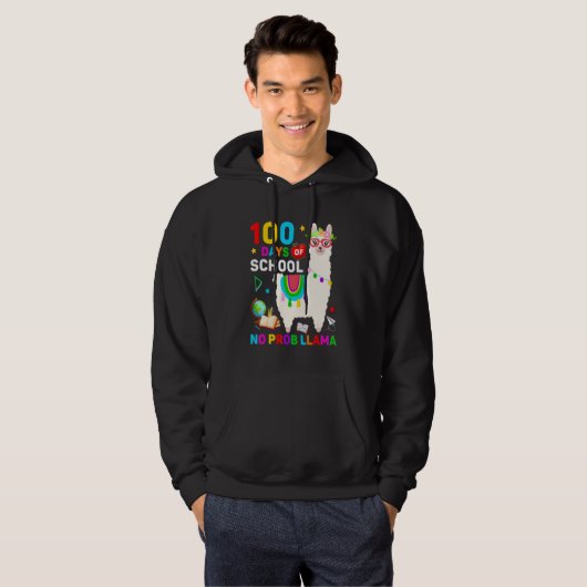 100th Day of School No Prob Llama 100 Days Of Scho Hoodie (Vorne ganz)