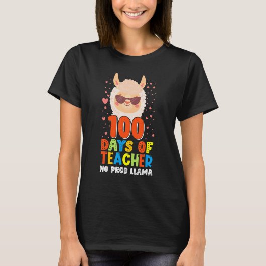 100th day of school No Prob Llama 100 days Smarter T-Shirt (Vorderseite)