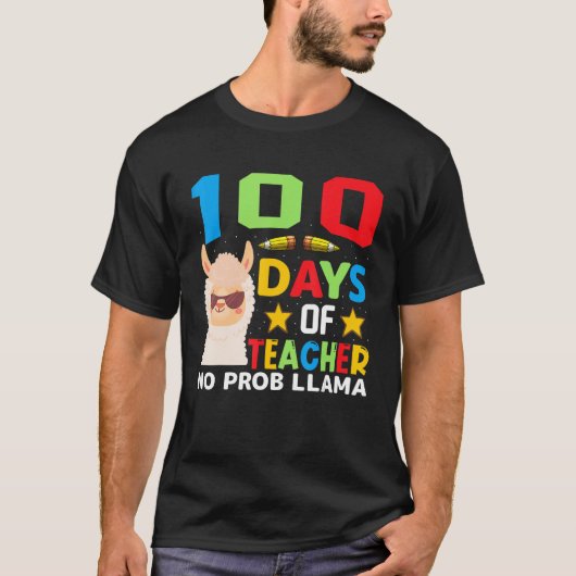 100th day of school No Prob Llama 100 days Smarter T-Shirt (Vorderseite)