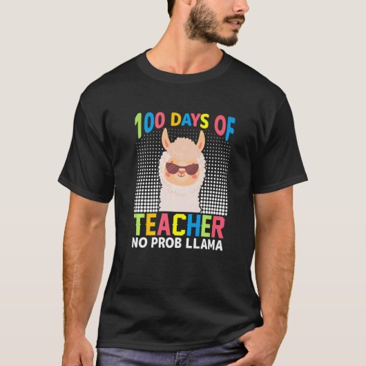 100th day of school No Prob Llama 100 days Smarter T-Shirt (Vorderseite)