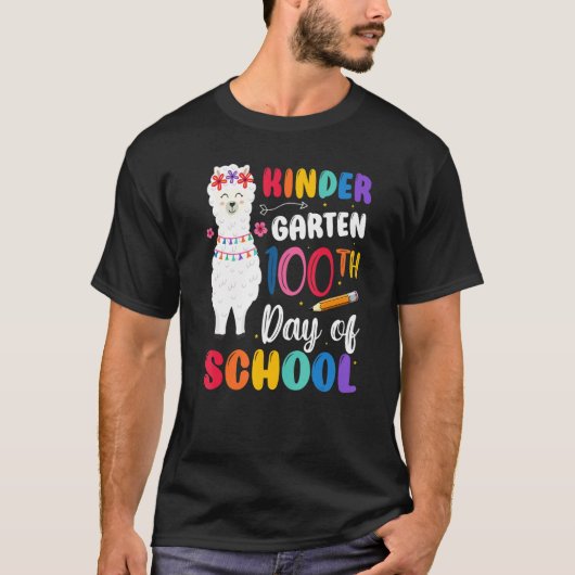 100th Day Of School No Prob Llama 100th Day Kinder T-Shirt (Vorderseite)
