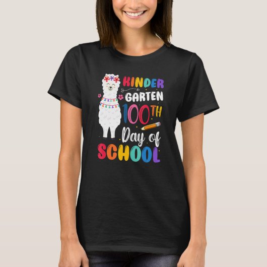 100th Day Of School No Prob Llama 100th Day Kinder T-Shirt (Vorderseite)