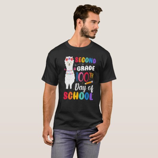 100th Day Of School No Prob Llama 100th Day Second T-Shirt (Vorne ganz)