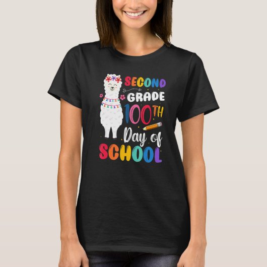 100th Day Of School No Prob Llama 100th Day Second T-Shirt (Vorderseite)