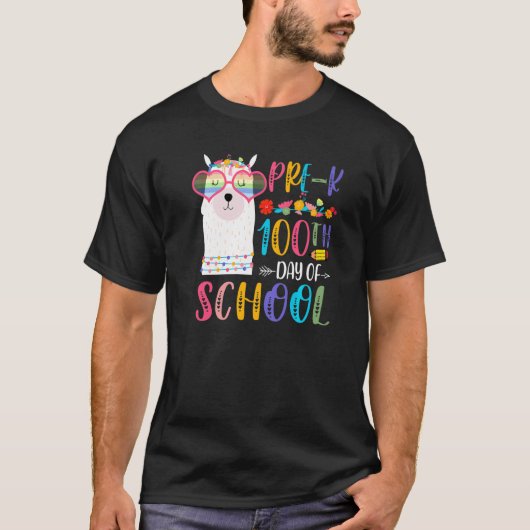 100th day of School No Prob Llama Teacher 100 Days T-Shirt (Vorderseite)
