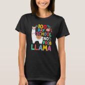 100th Day of School No Probllama Llama 100 Days of T-Shirt (Vorderseite)