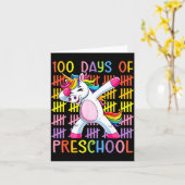 100th Day Of School Of Preschool Unicorn 100 Days Karte (Gelbe Blume)