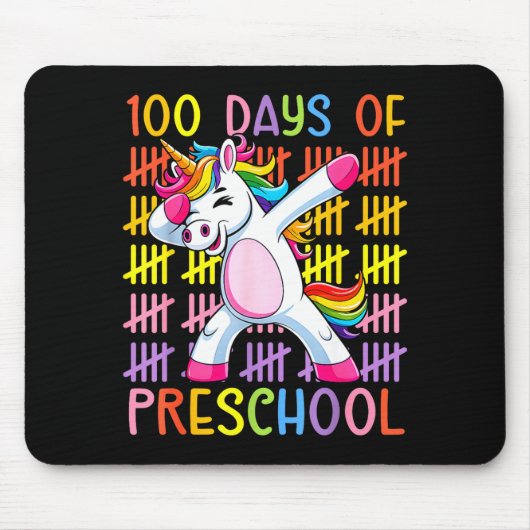 100th Day Of School Of Preschool Unicorn 100 Days  Mousepad (Vorne)