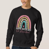 100th Day Of School Preschool Teacher Boho Rainbow Sweatshirt (Vorderseite)