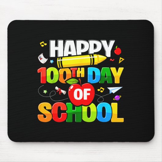 100th Day Of School Shirt For Teachers Kids Happy  Mousepad (Vorne)