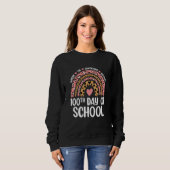 100th Day Of School Teacher 100 Days Leopard Rainb Sweatshirt (Vorne ganz)